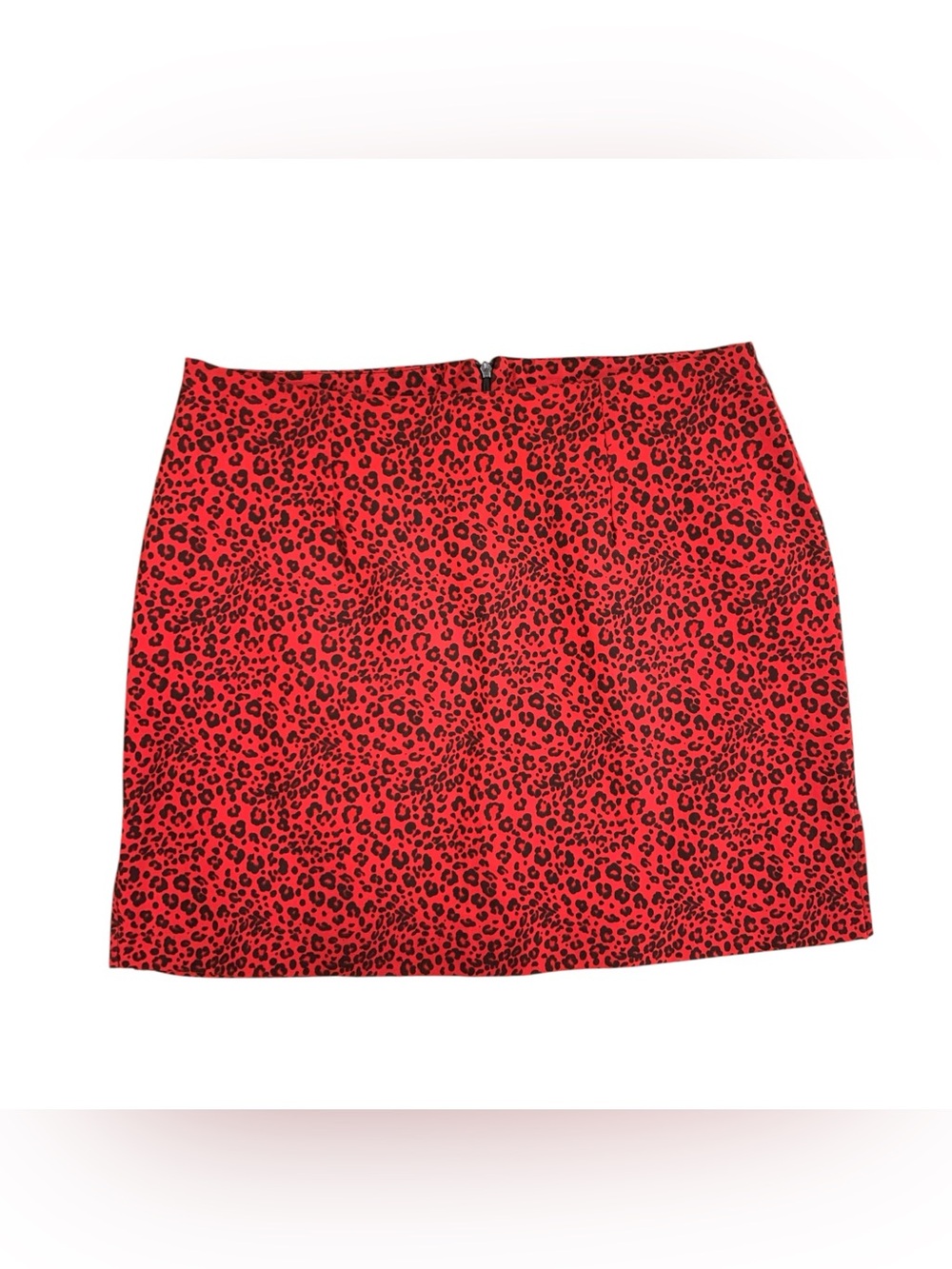 I.L.U Red Leopard-Print Mini Skirt Size L